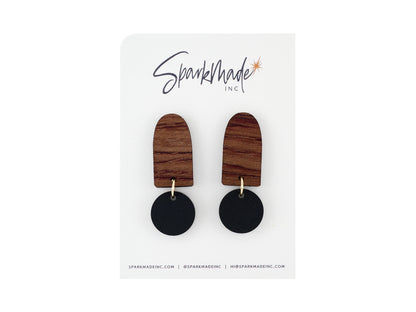 Color Drop Minimalistic Earrings - Black