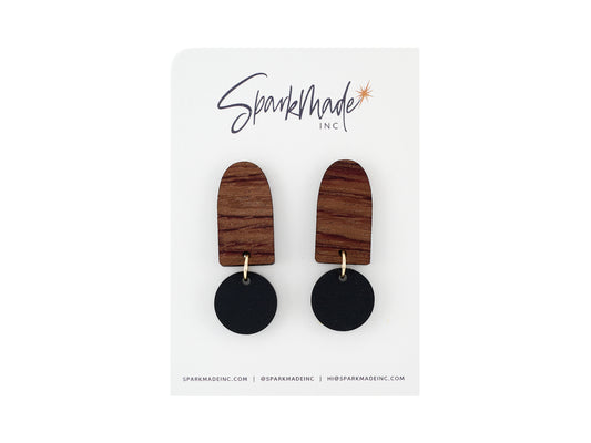 Color Drop Minimalistic Earrings - Black