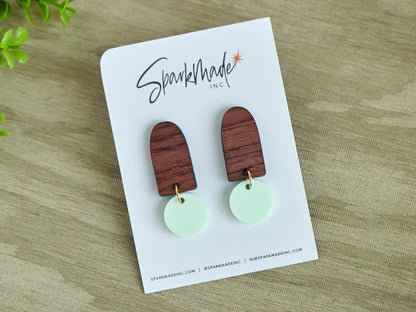 Color Drop Minimalistic Earrings - Mint Green