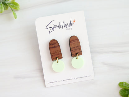 Color Drop Minimalistic Earrings - Mint Green