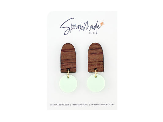 Color Drop Minimalistic Earrings - Mint Green