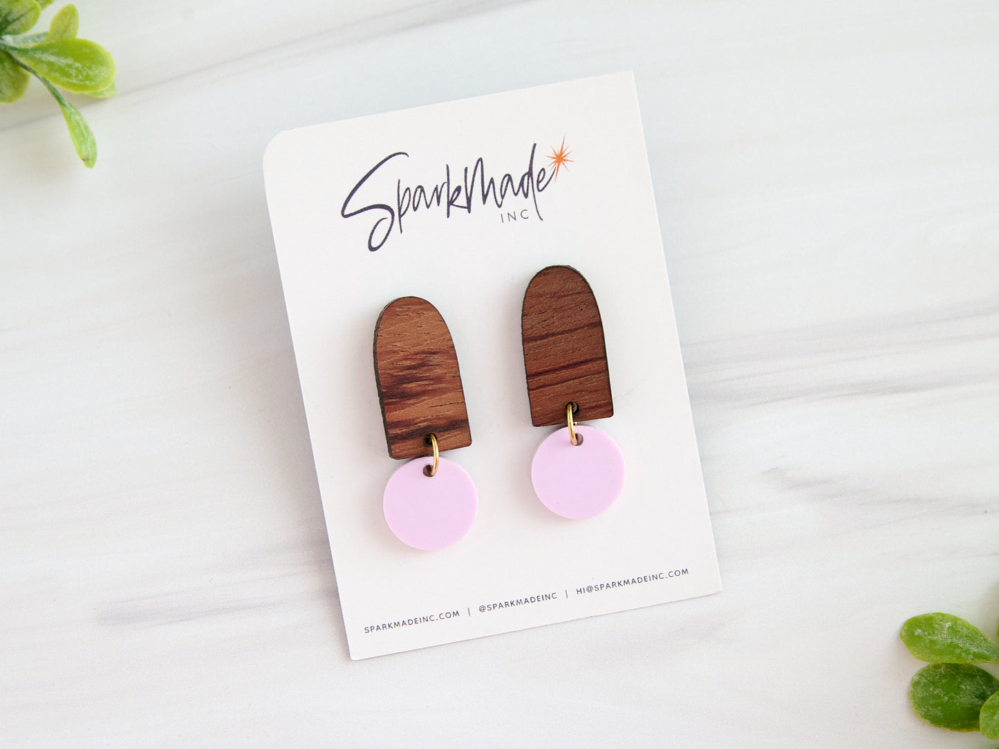 Color Drop Minimalistic Earrings - Powder Pink
