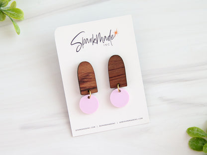 Color Drop Minimalistic Earrings - Powder Pink