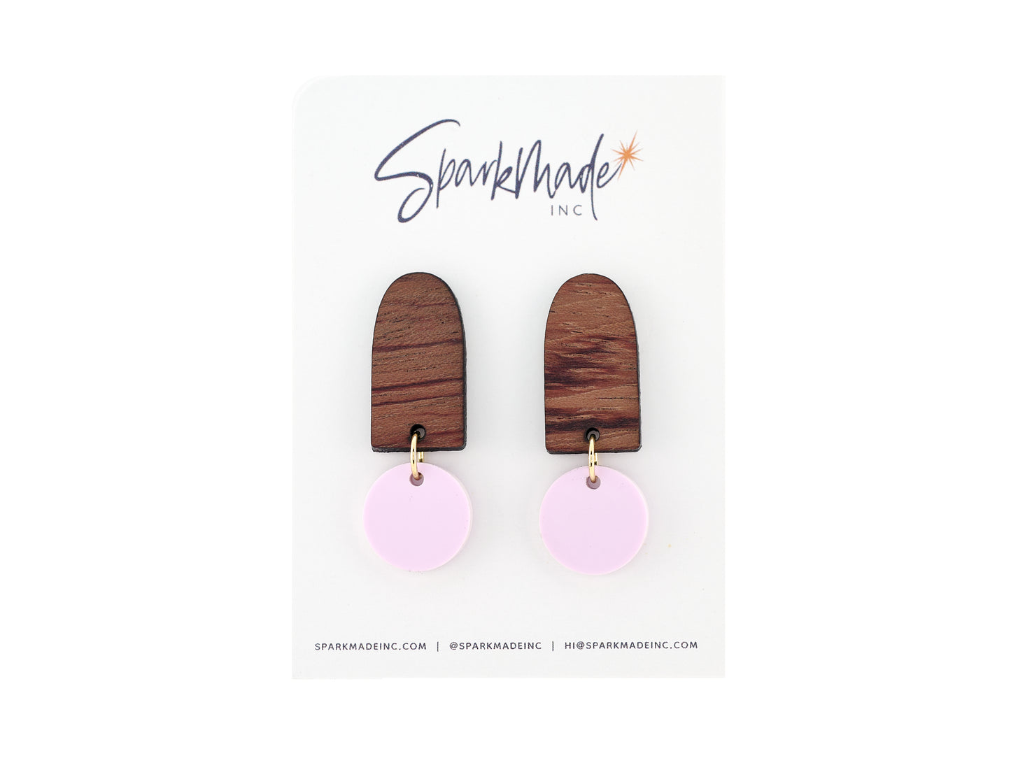 Color Drop Minimalistic Earrings - Powder Pink