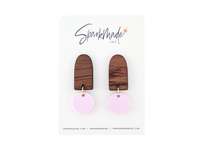 Color Drop Minimalistic Earrings - Powder Pink