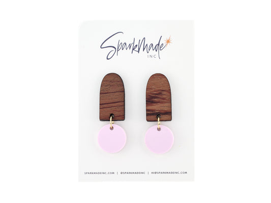 Color Drop Minimalistic Earrings - Powder Pink