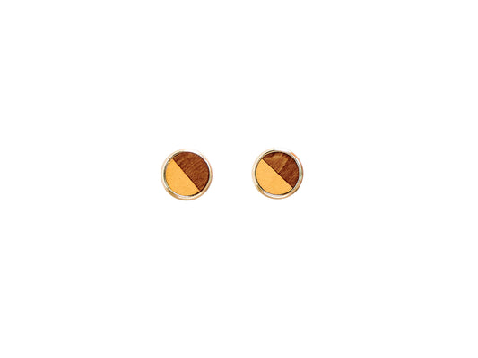 Color Split Hand Painted Stud Earrings - Orange