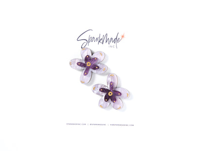 Fantasy Flower Earrings Lavender