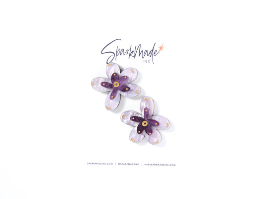 Fantasy Flower Earrings Lavender