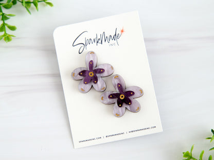 Fantasy Flower Earrings Lavender