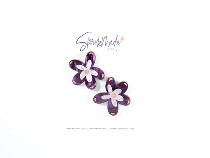 Fantasy Flower Earrings Purple