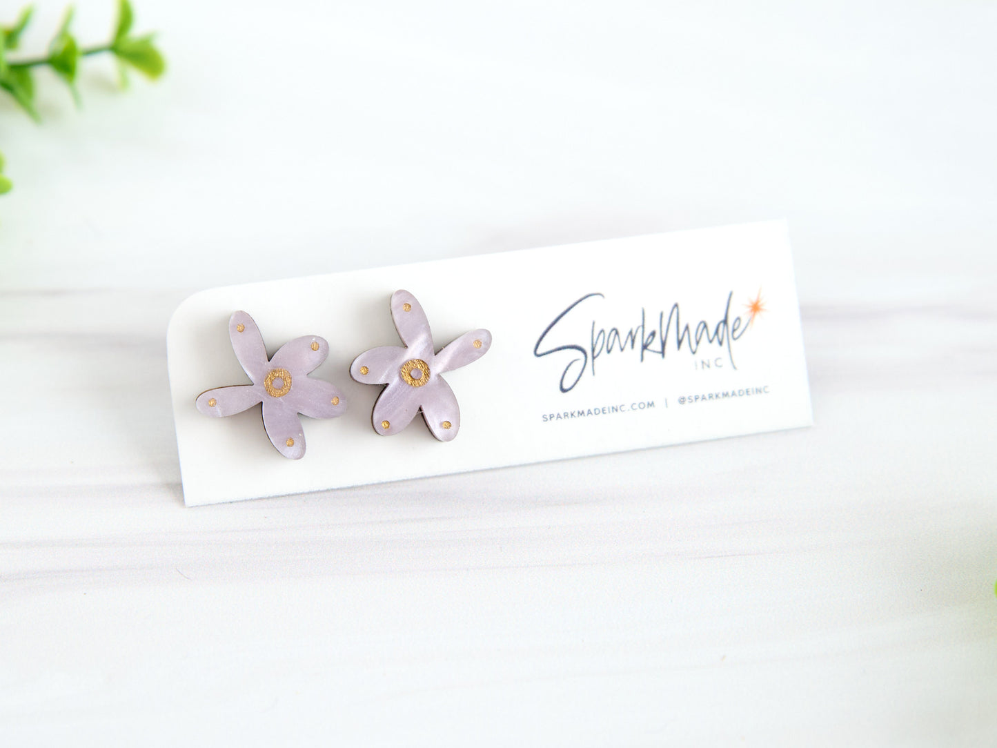 Fantasy Flower Stud Earrings Lavender
