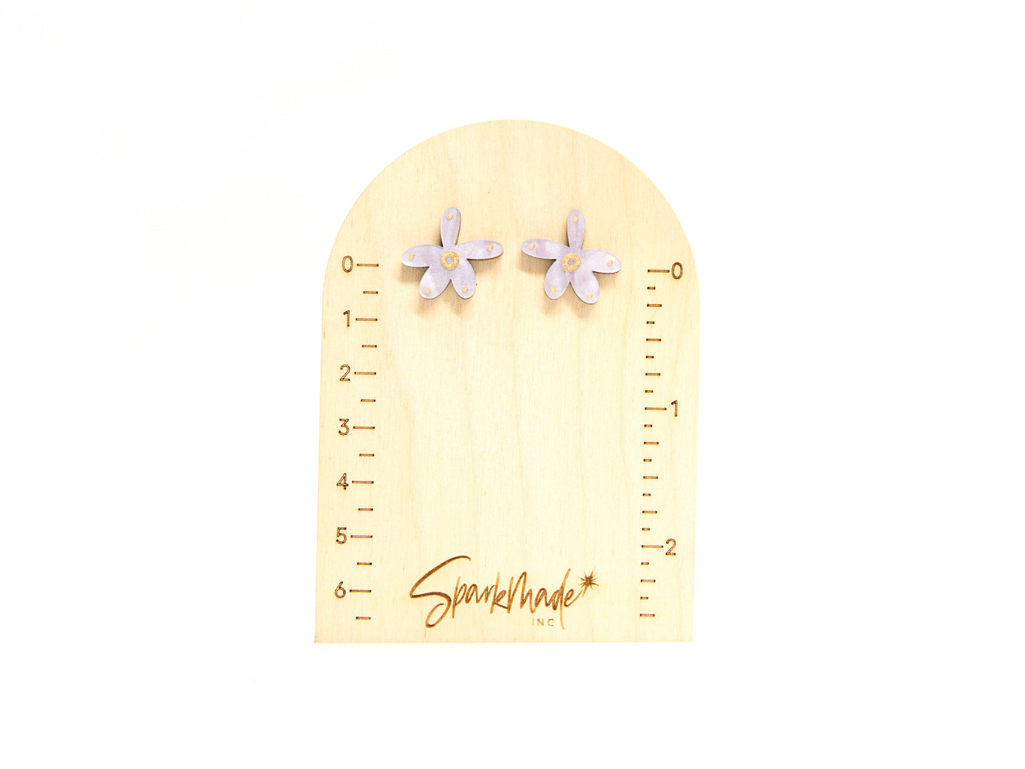 Fantasy Flower Stud Earrings Lavender