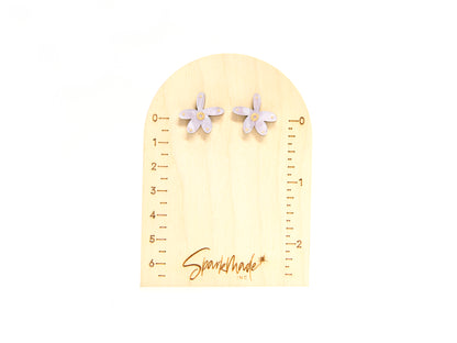 Fantasy Flower Stud Earrings Lavender