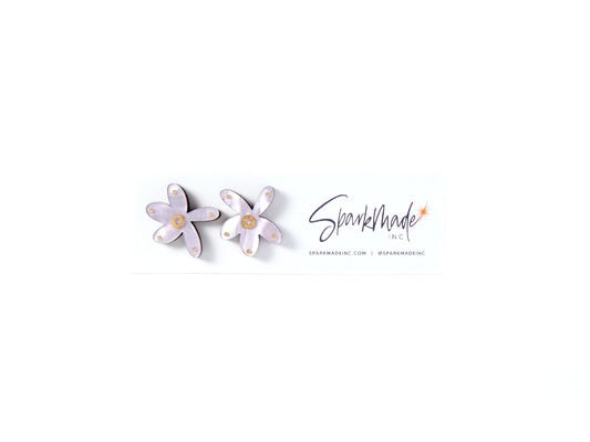 Fantasy Flower Stud Earrings Lavender