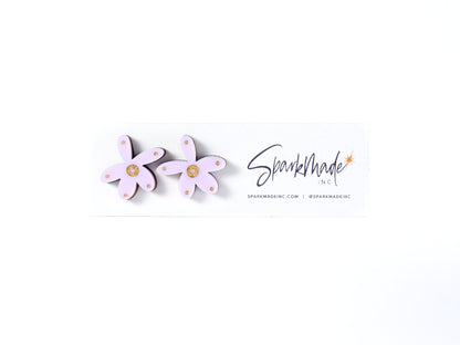 Fantasy Flower Stud Earrings Lilac