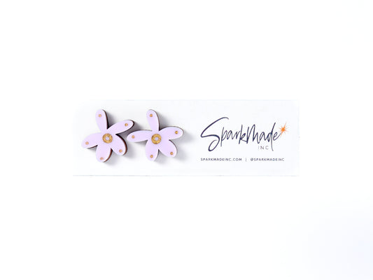 Fantasy Flower Stud Earrings Lilac