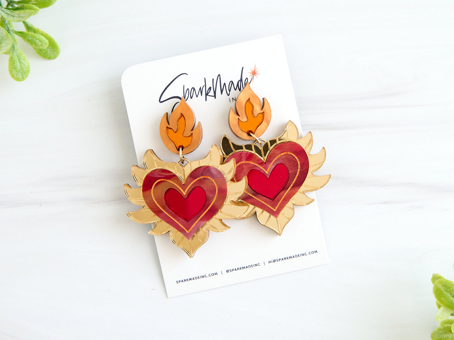 Flaming Hearts Earrings