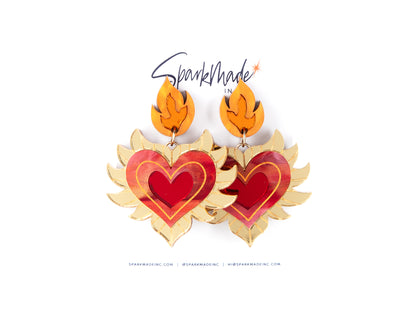 Flaming Hearts Earrings