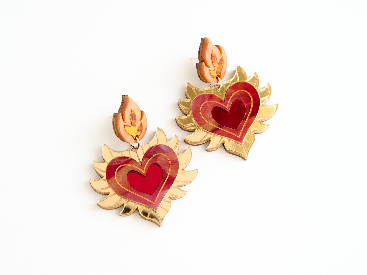 Flaming Hearts Earrings