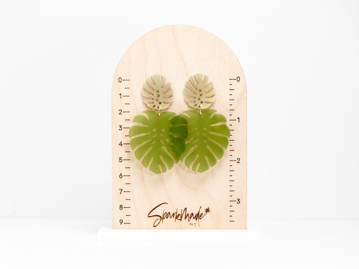 Frosted Monstera Statement Earrings
