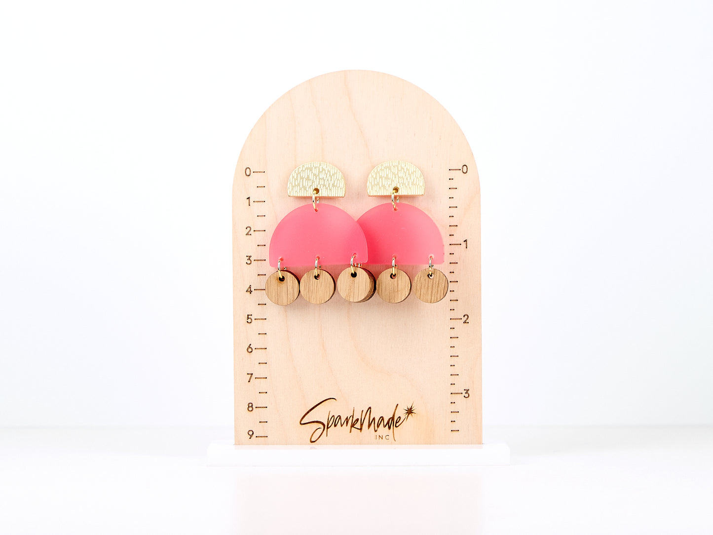 Frosted Summer Acrylic & Wood Earrings