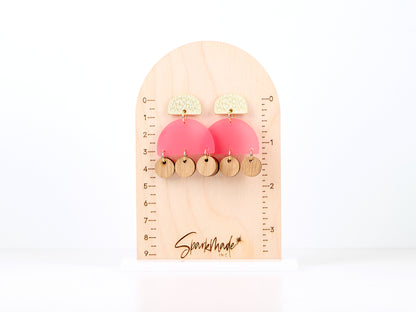 Frosted Summer Acrylic & Wood Earrings