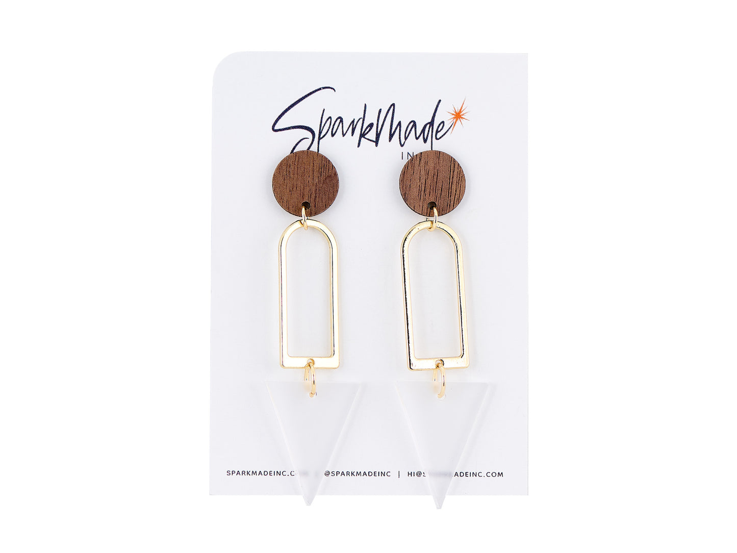 Frosted Triangle Drop Earrings Clear