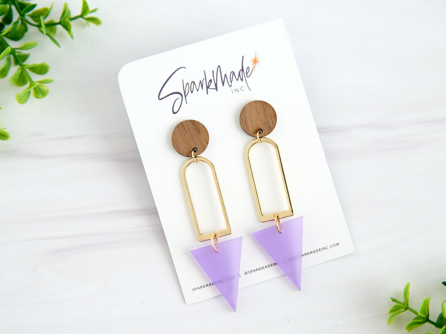 Frosted Triangle Drop Earrings
