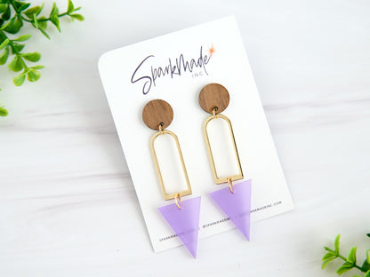 Frosted Triangle Drop Earrings