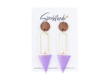 Frosted Triangle Drop Earrings