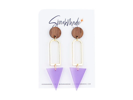 Frosted Triangle Drop Earrings