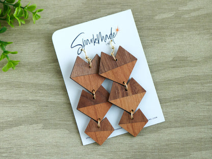 Geometric Heart Earrings