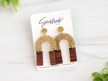Gold Glitter Magnet Earrings