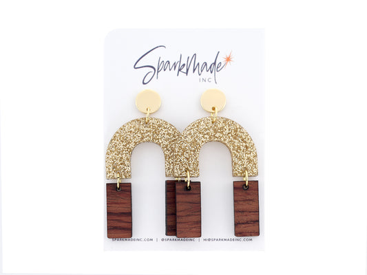 Gold Glitter Magnet Earrings