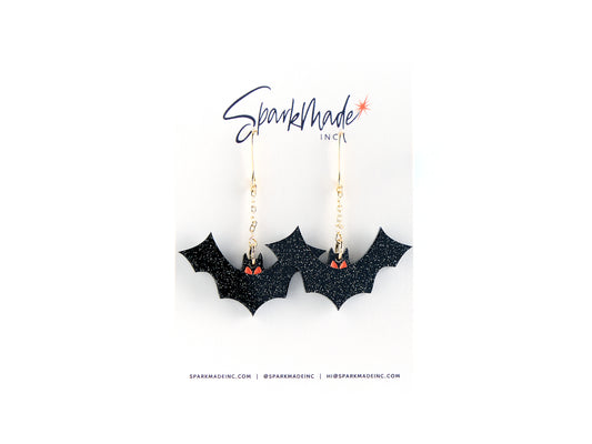 Halloween Flying Bat Earrings