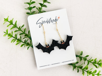 Halloween Flying Bat Earrings