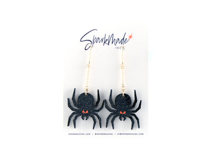 Halloween Hanging Spider Earrings