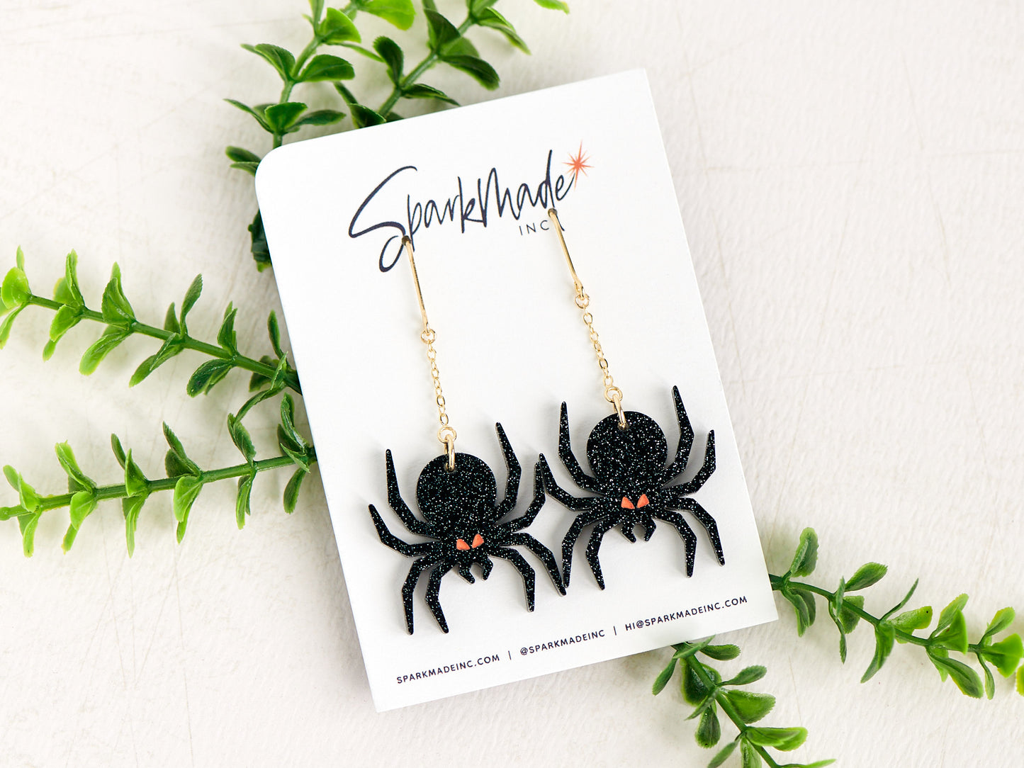 Halloween Hanging Spider Earrings