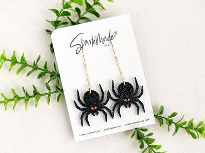 Halloween Hanging Spider Earrings