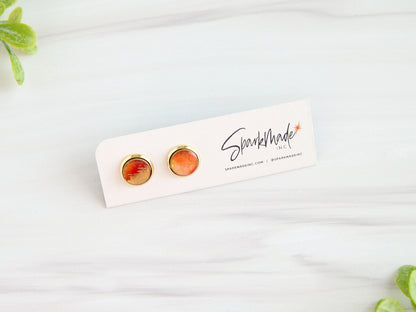 Inked 14k Gold Plated Stud Earrings