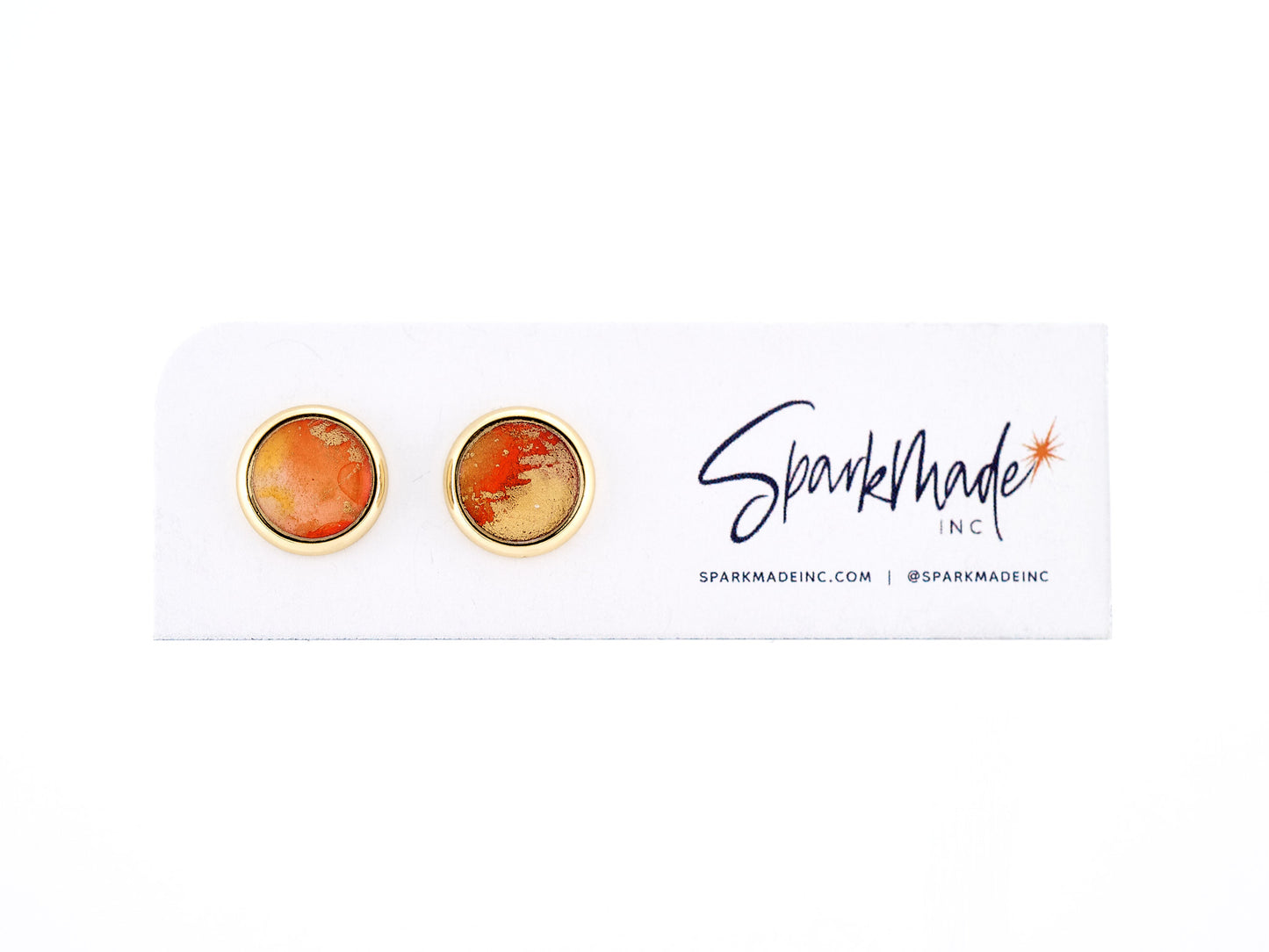 Inked 14k Gold Plated Stud Earrings