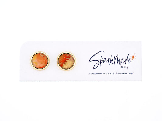 Inked 14k Gold Plated Stud Earrings