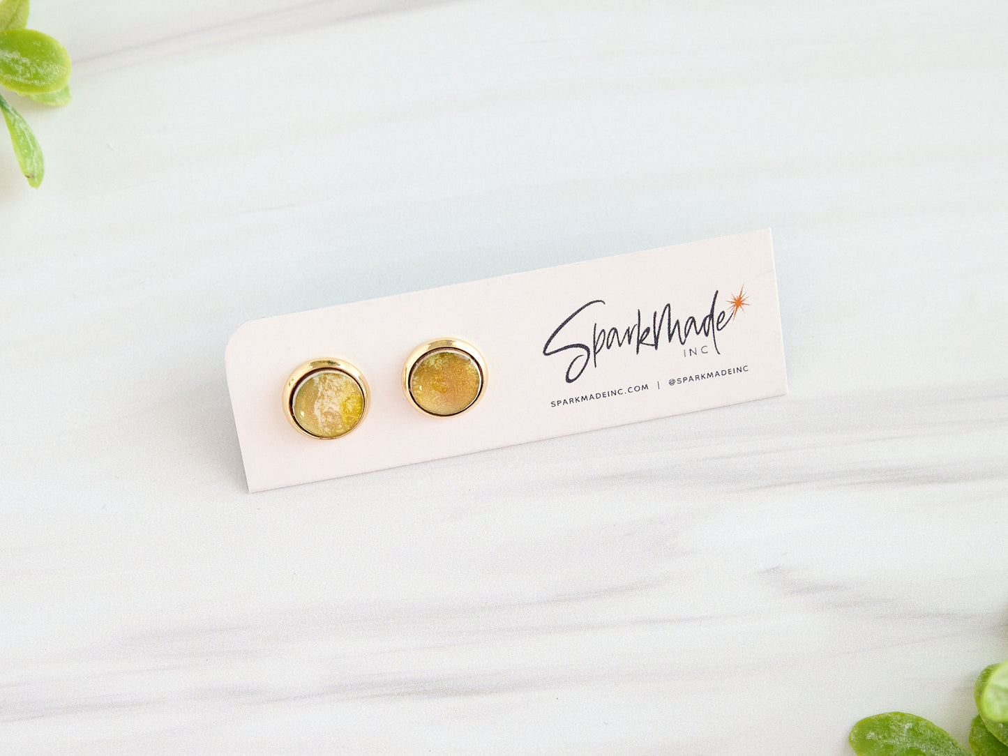 Inked 14k Gold Plated Stud Earrings