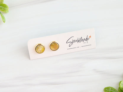 Inked 14k Gold Plated Stud Earrings