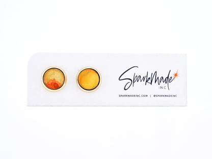 Inked 14k Gold Plated Stud Earrings