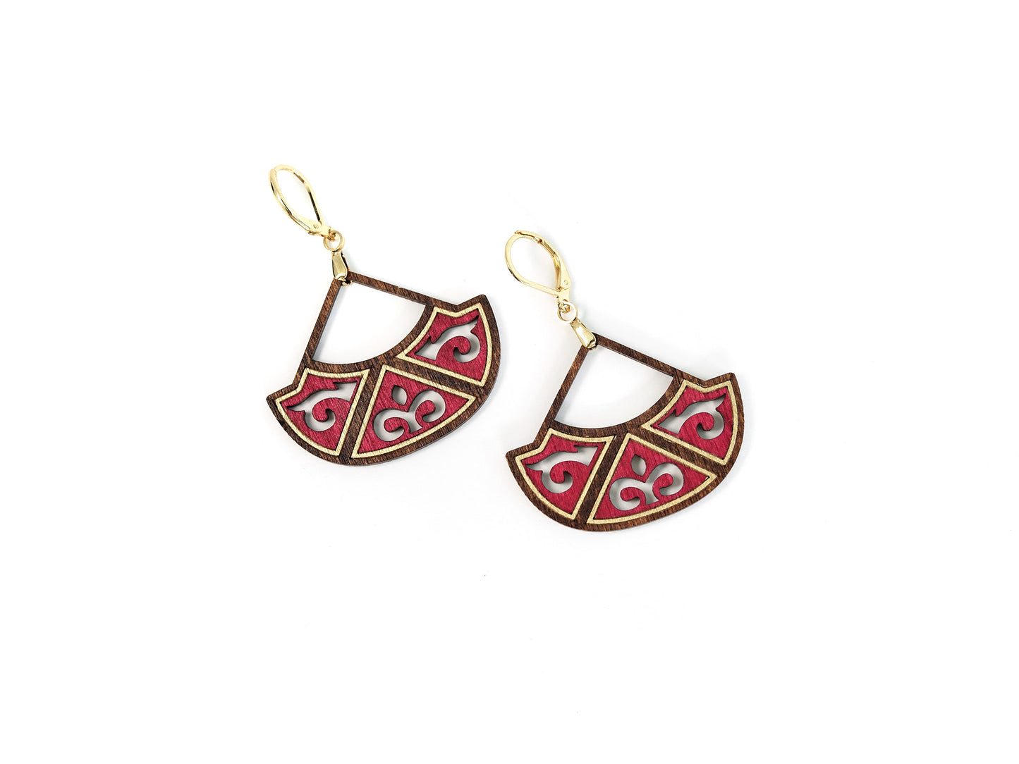 Jasmin Hand-Painted Earrings - Cherry Red