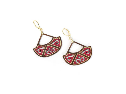 Jasmin Hand-Painted Earrings - Cherry Red