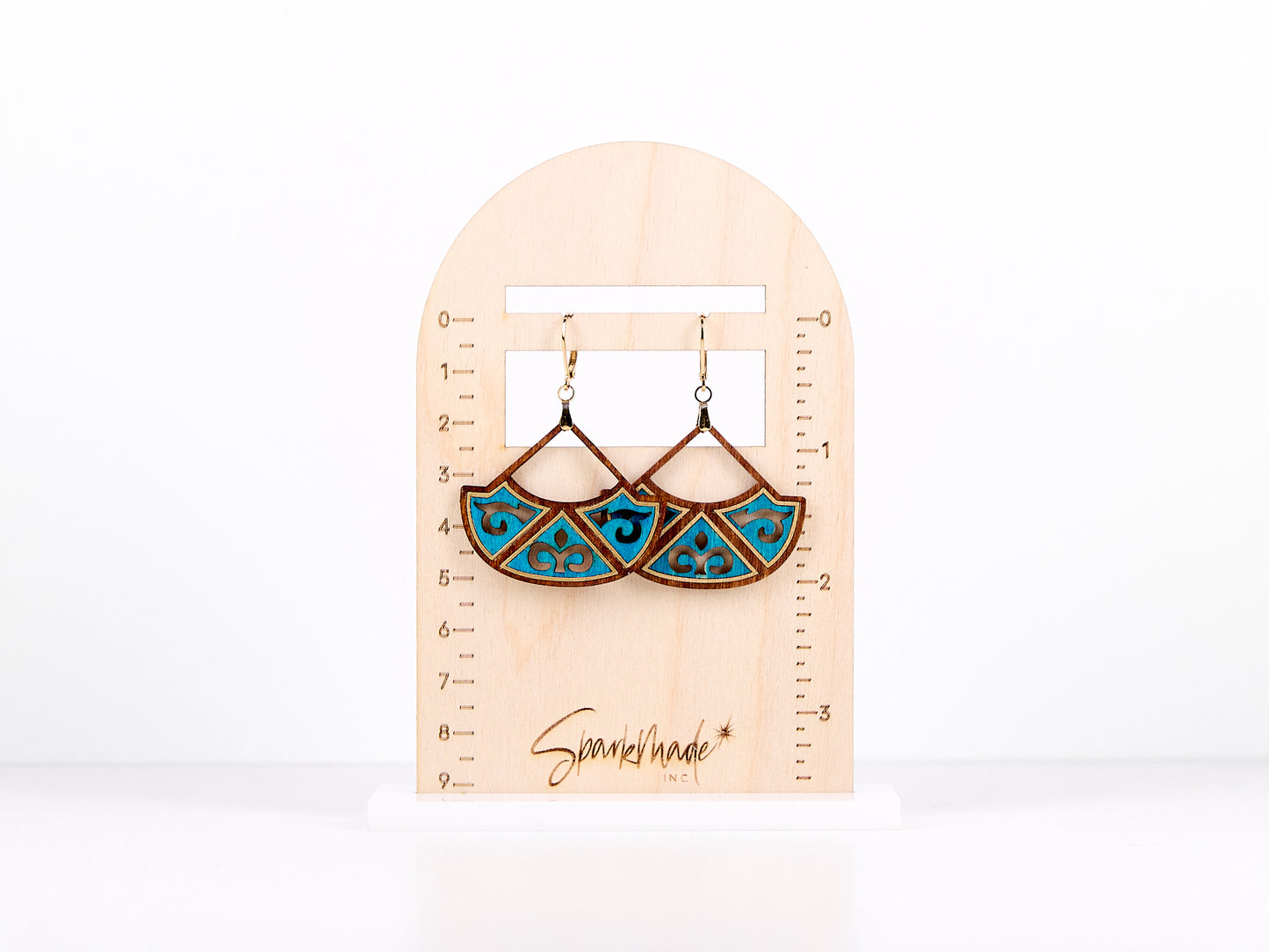 Jasmin Hand-Painted Earrings - Turquoise