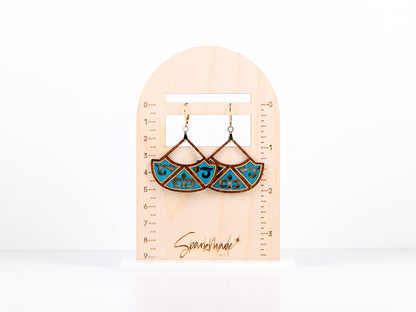 Jasmin Hand-Painted Earrings - Turquoise